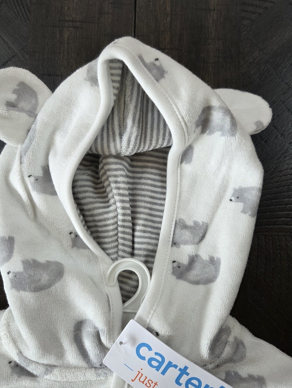 Carter's Just One You Baby Polar Bear Hooded Robe White 0-9M NWT - Picture 5 of 9
